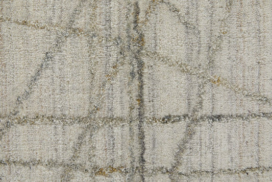 5' X 8' Gray and Ivory Abstract Hand Woven Area Rug