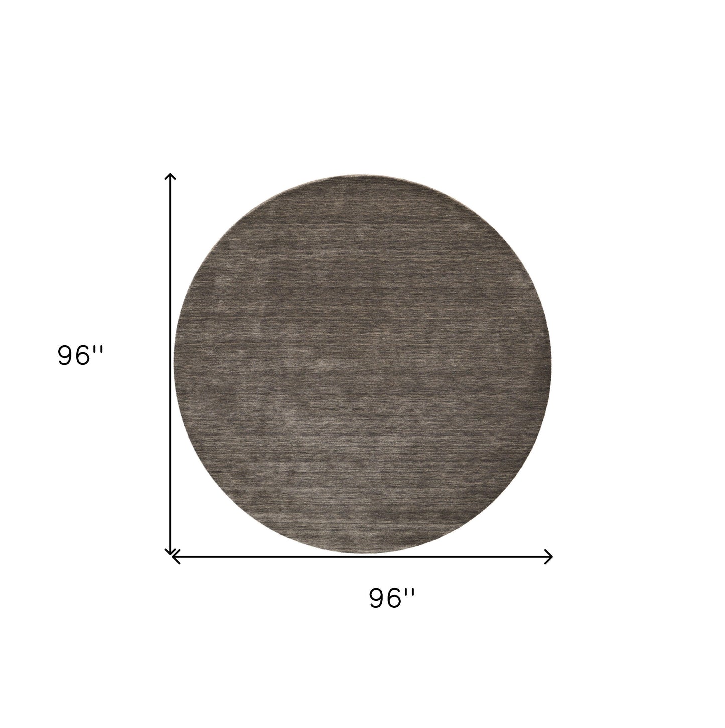 8' Brown Wool Hand Woven Round Rug