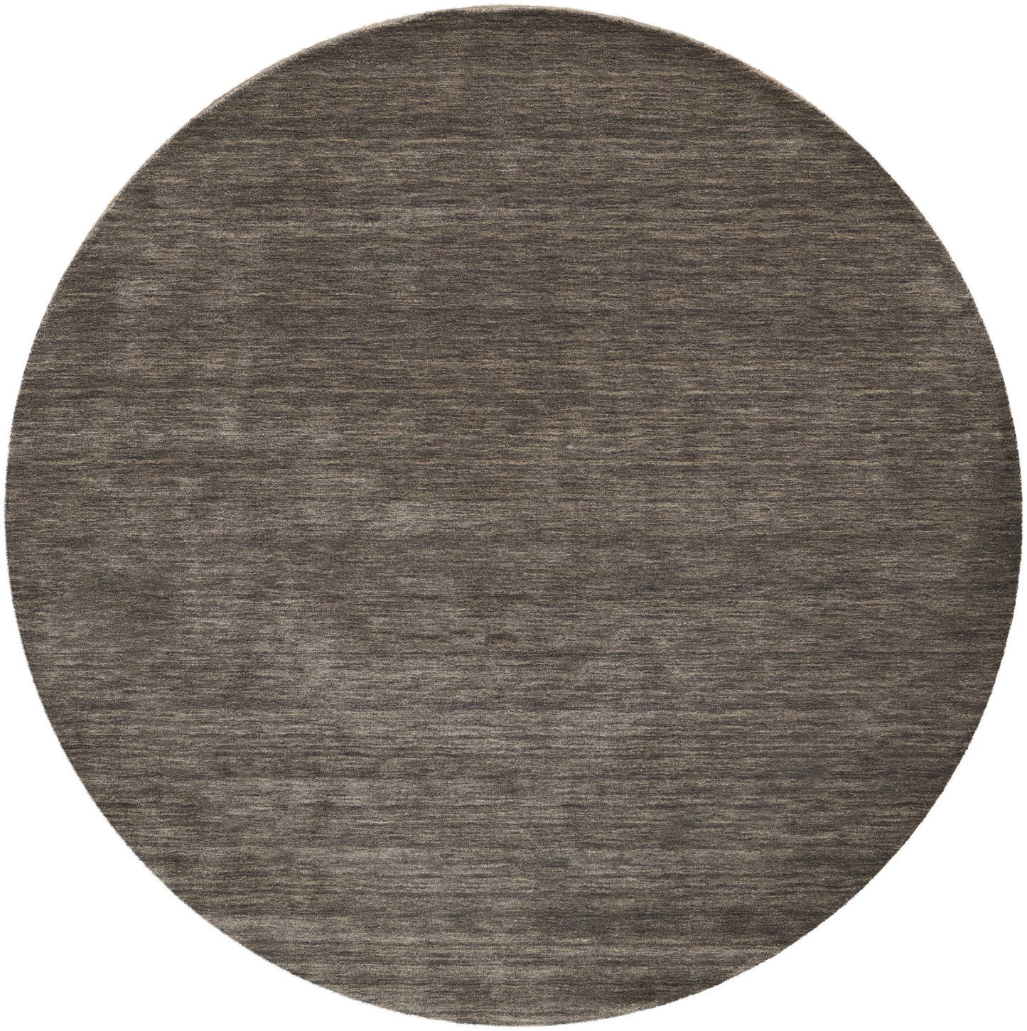 8' Brown Wool Hand Woven Round Rug