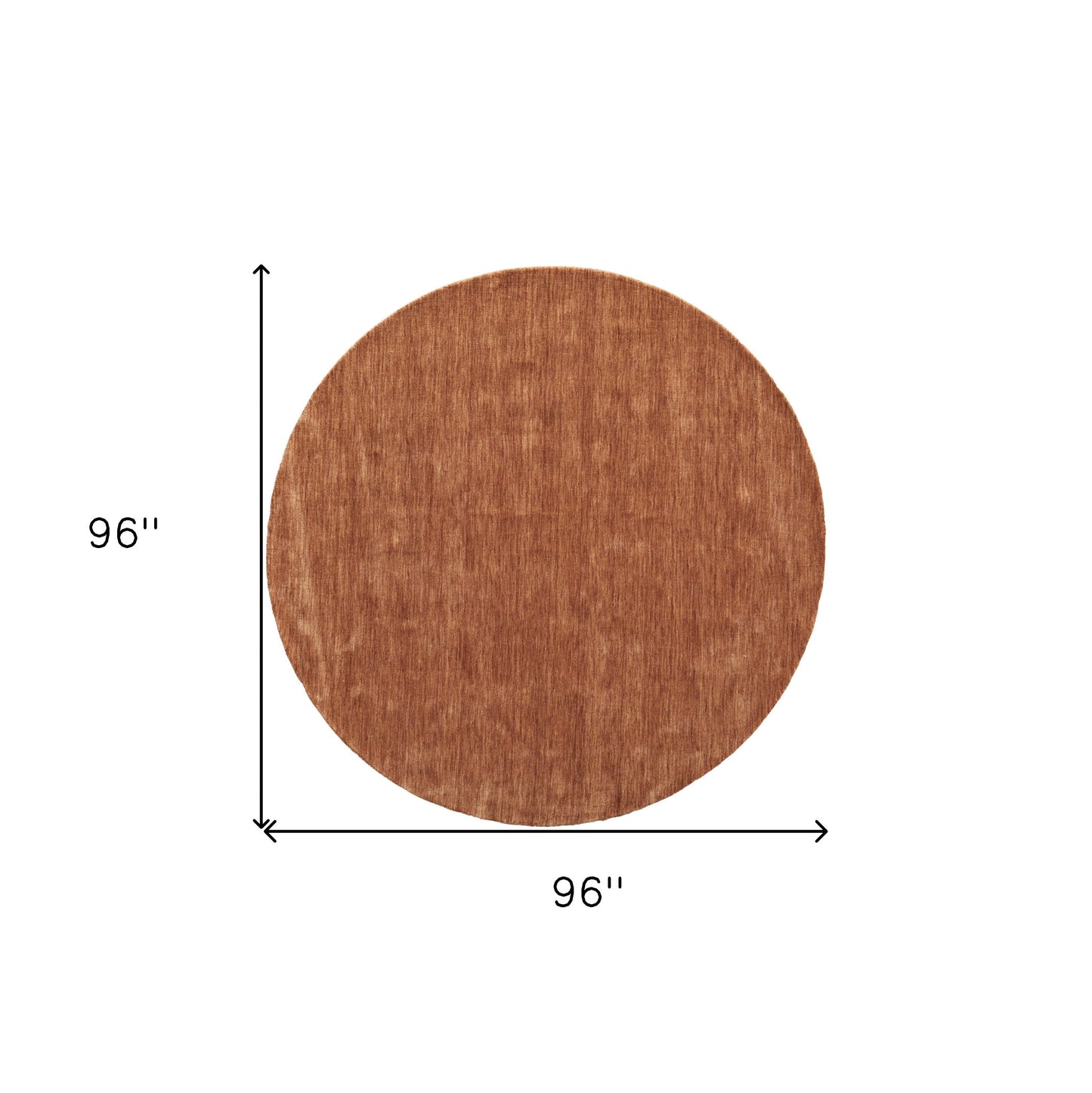 8' Brown Wool Hand Woven Round Rug