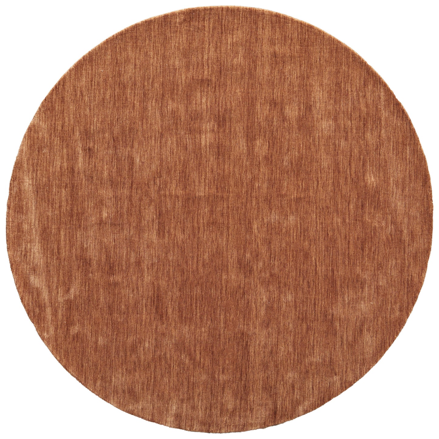 8' Brown Wool Hand Woven Round Rug