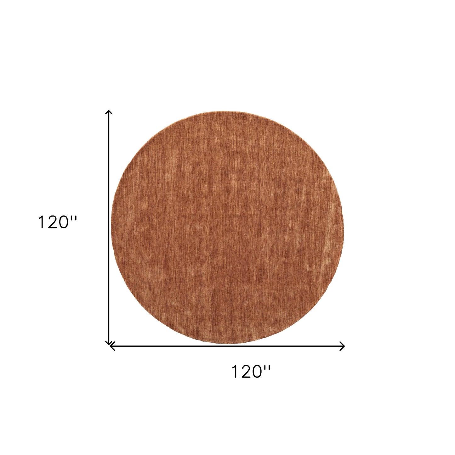 8' Brown Wool Hand Woven Round Rug
