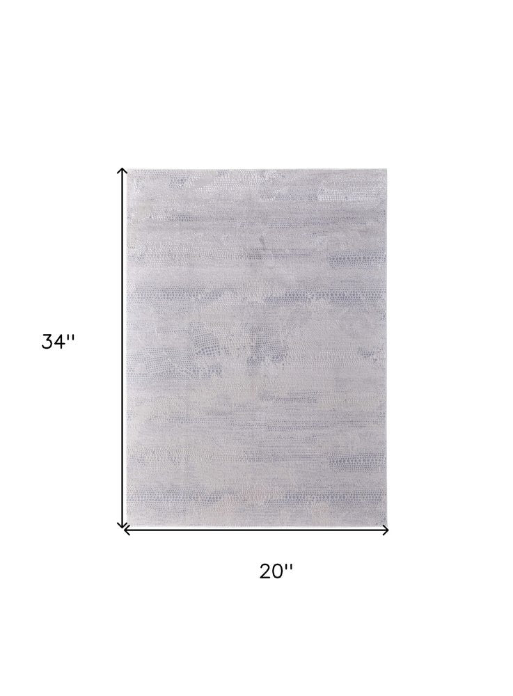 2' X 3' Gray And Ivory Abstract Distressed Area Rug