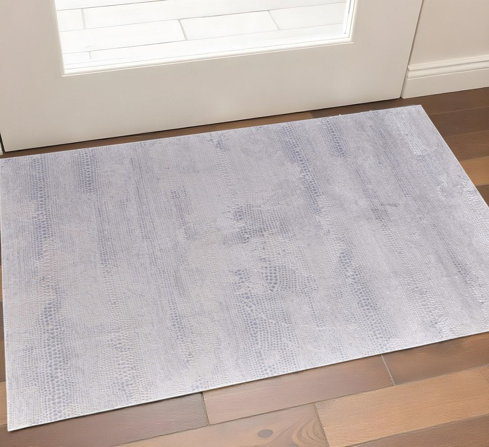 2' X 3' Gray And Ivory Abstract Distressed Area Rug