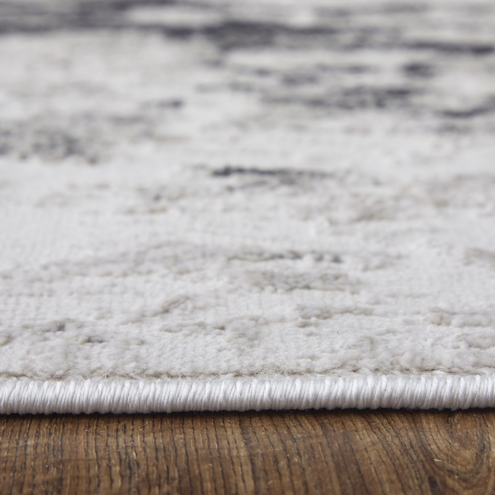 2' X 3' Gray Ivory And Taupe Abstract Distressed Area Rug