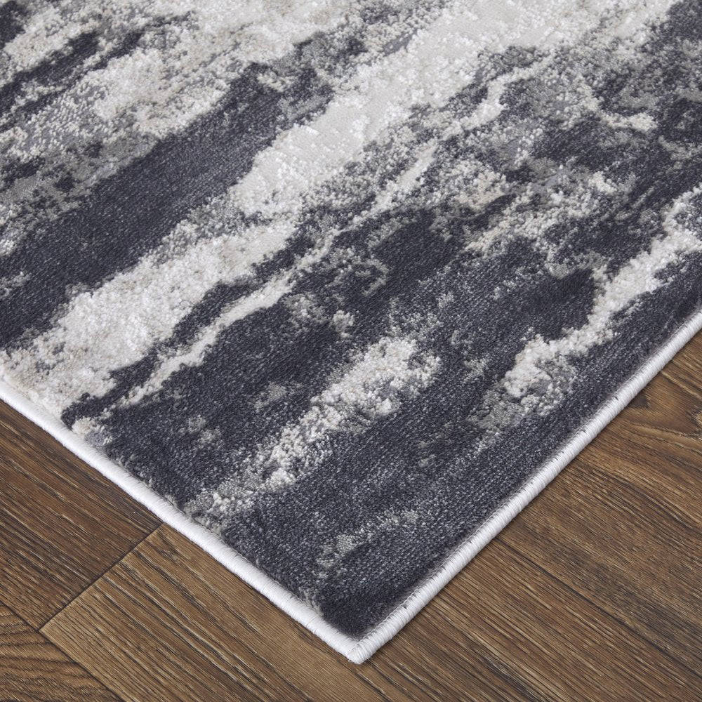 2' X 3' Gray Ivory And Taupe Abstract Distressed Area Rug