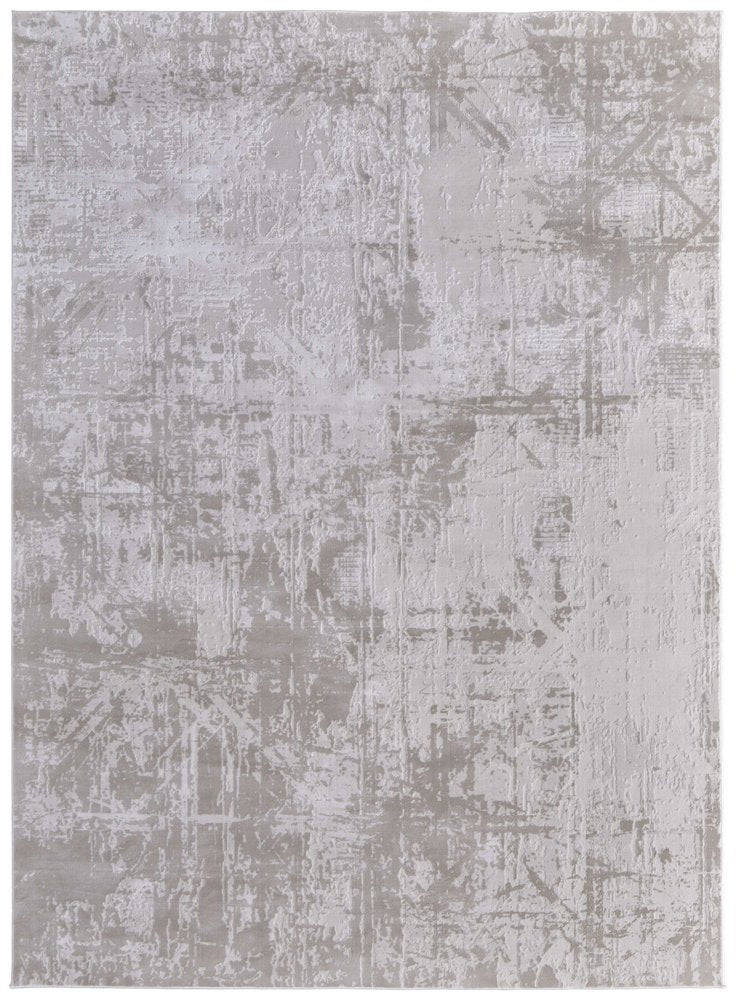 2' X 3' Taupe And Silver Abstract Distressed Area Rug
