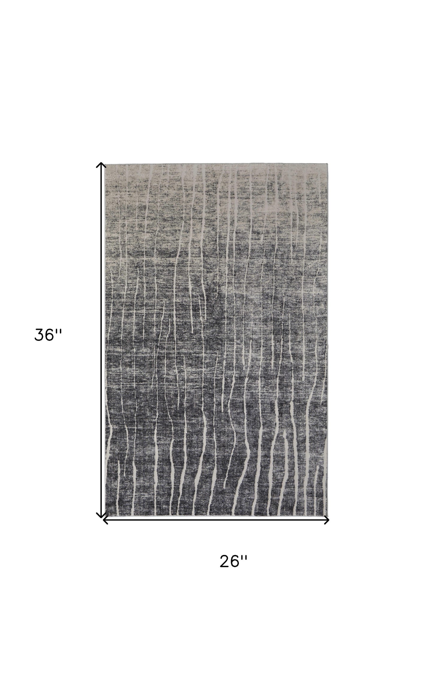 2' X 3' Black and Gray Abstract Power Loom Area Rug