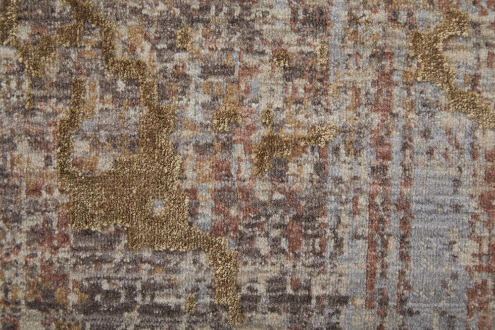 2' X 3' Taupe Green and Tan Abstract Power Loom Area Rug