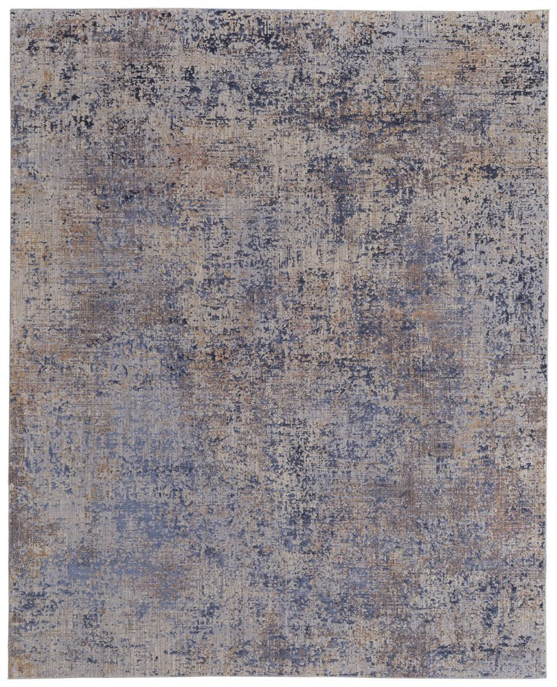 2' X 3' Blue Brown And Tan Abstract Area Rug