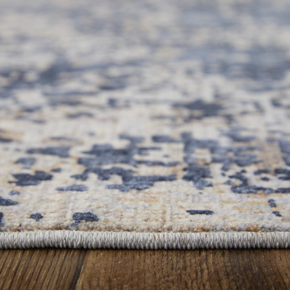 2' X 3' Blue Brown And Tan Abstract Area Rug