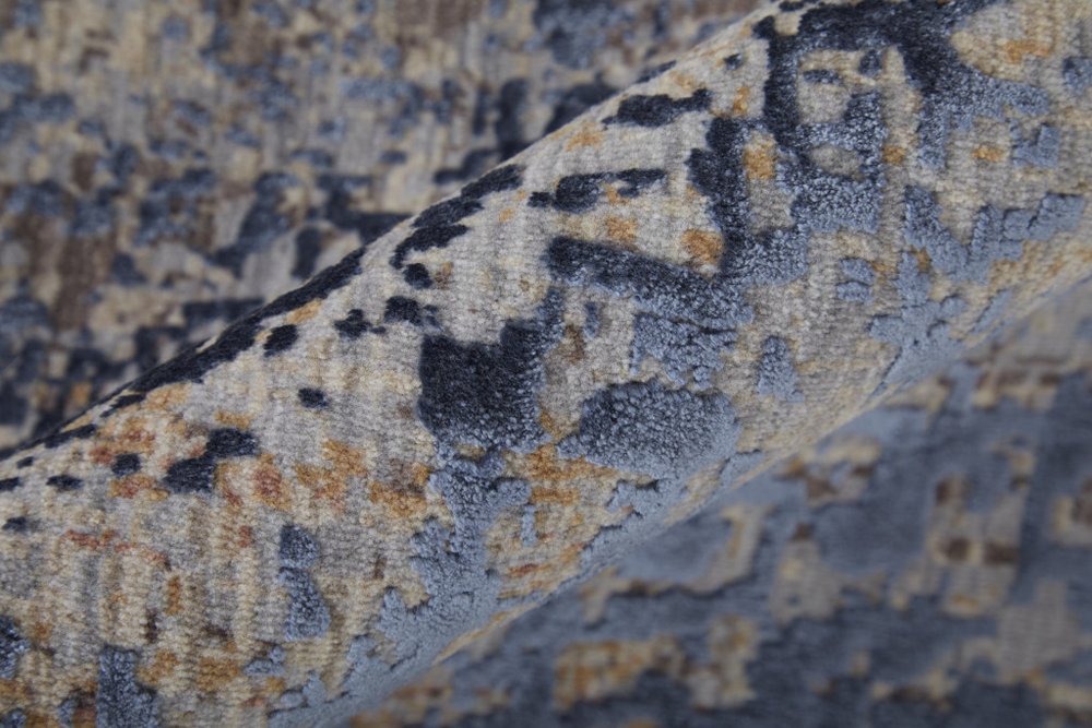 2' X 3' Blue Brown And Tan Abstract Area Rug