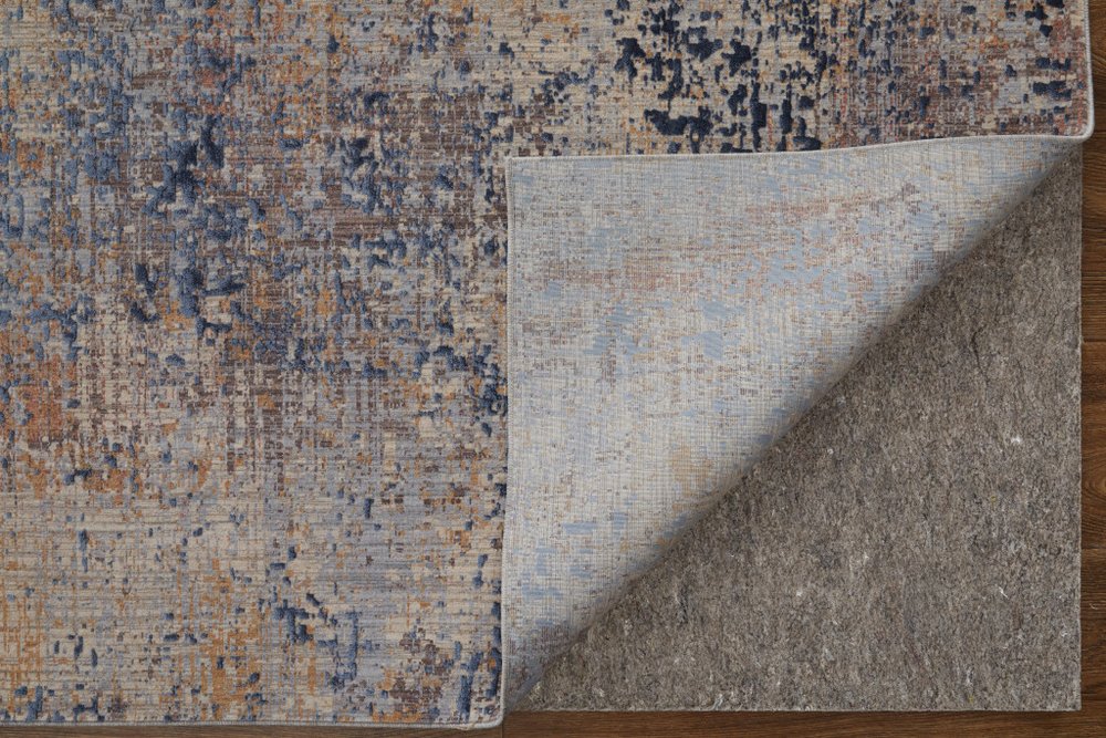 2' X 3' Blue Brown And Tan Abstract Area Rug