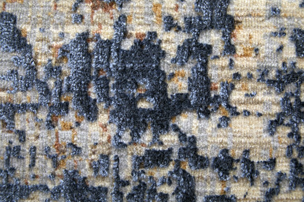 2' X 3' Blue Brown And Tan Abstract Area Rug
