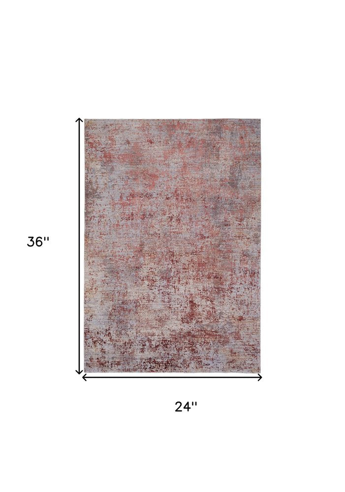2' X 3' Blue Brown And Tan Abstract Area Rug