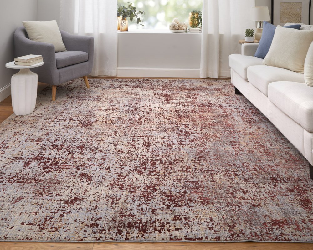 2' X 3' Blue Brown And Tan Abstract Area Rug