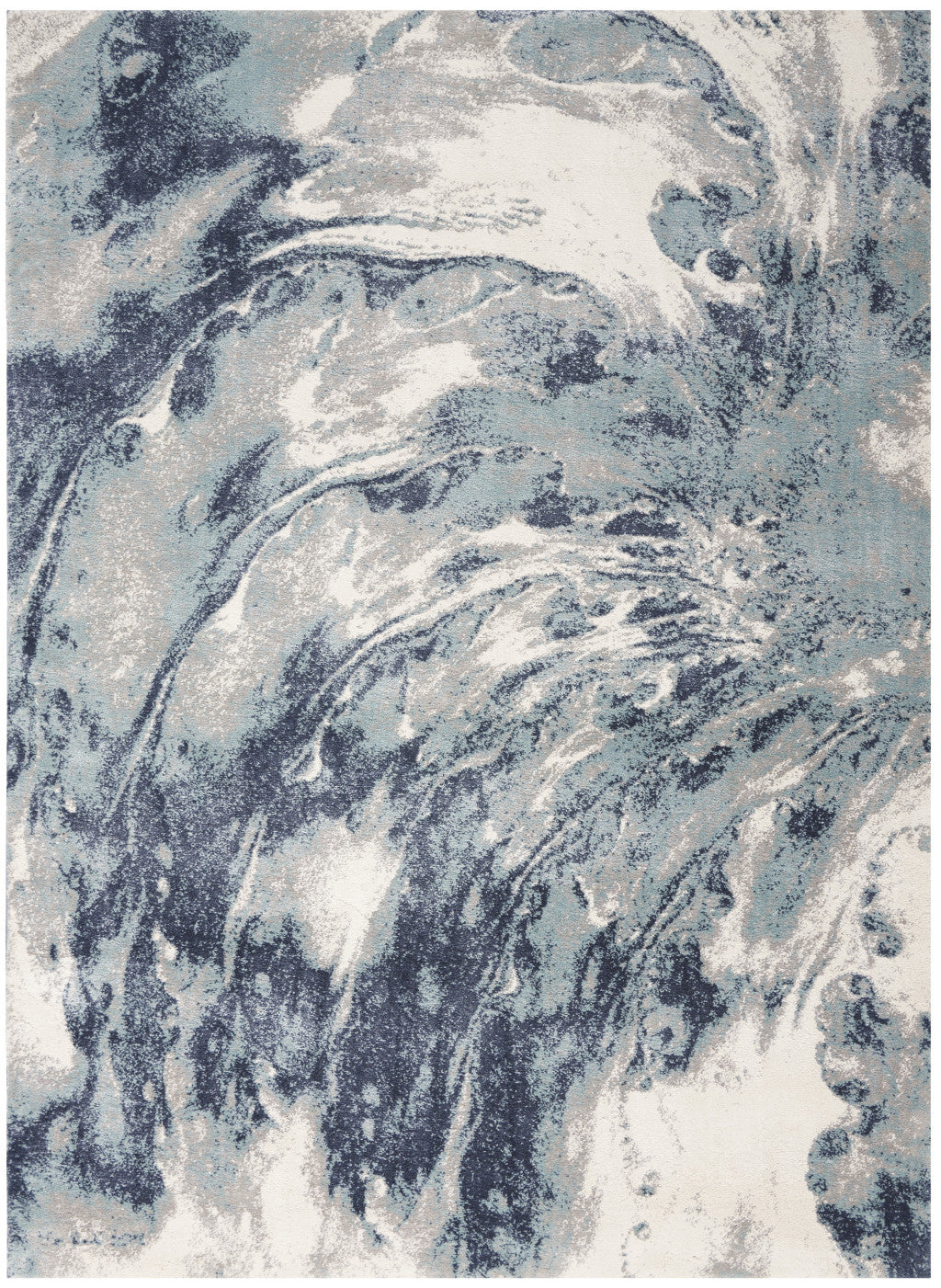 4' X 6' Blue Abstract Power Loom Area Rug