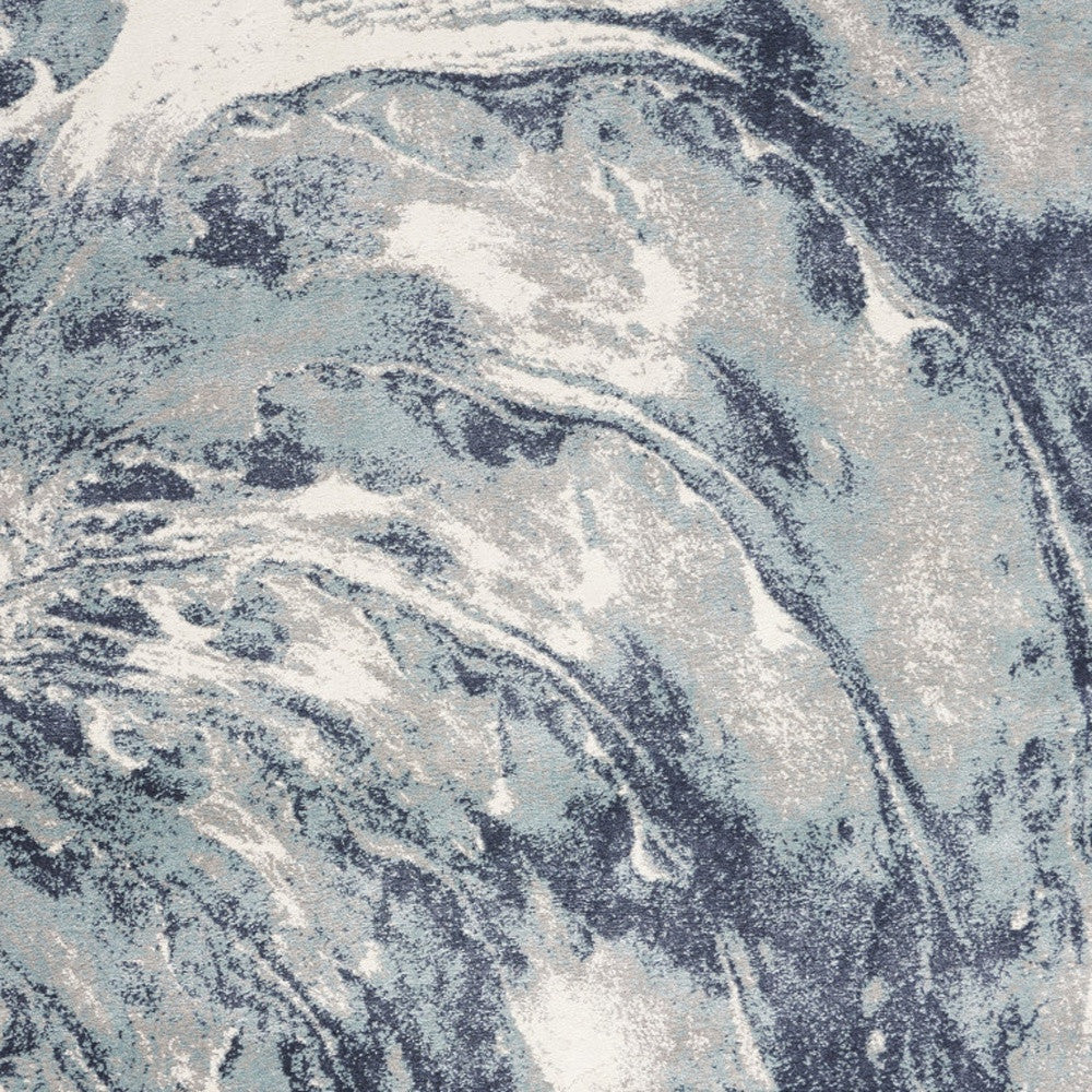 4' X 6' Blue Abstract Power Loom Area Rug