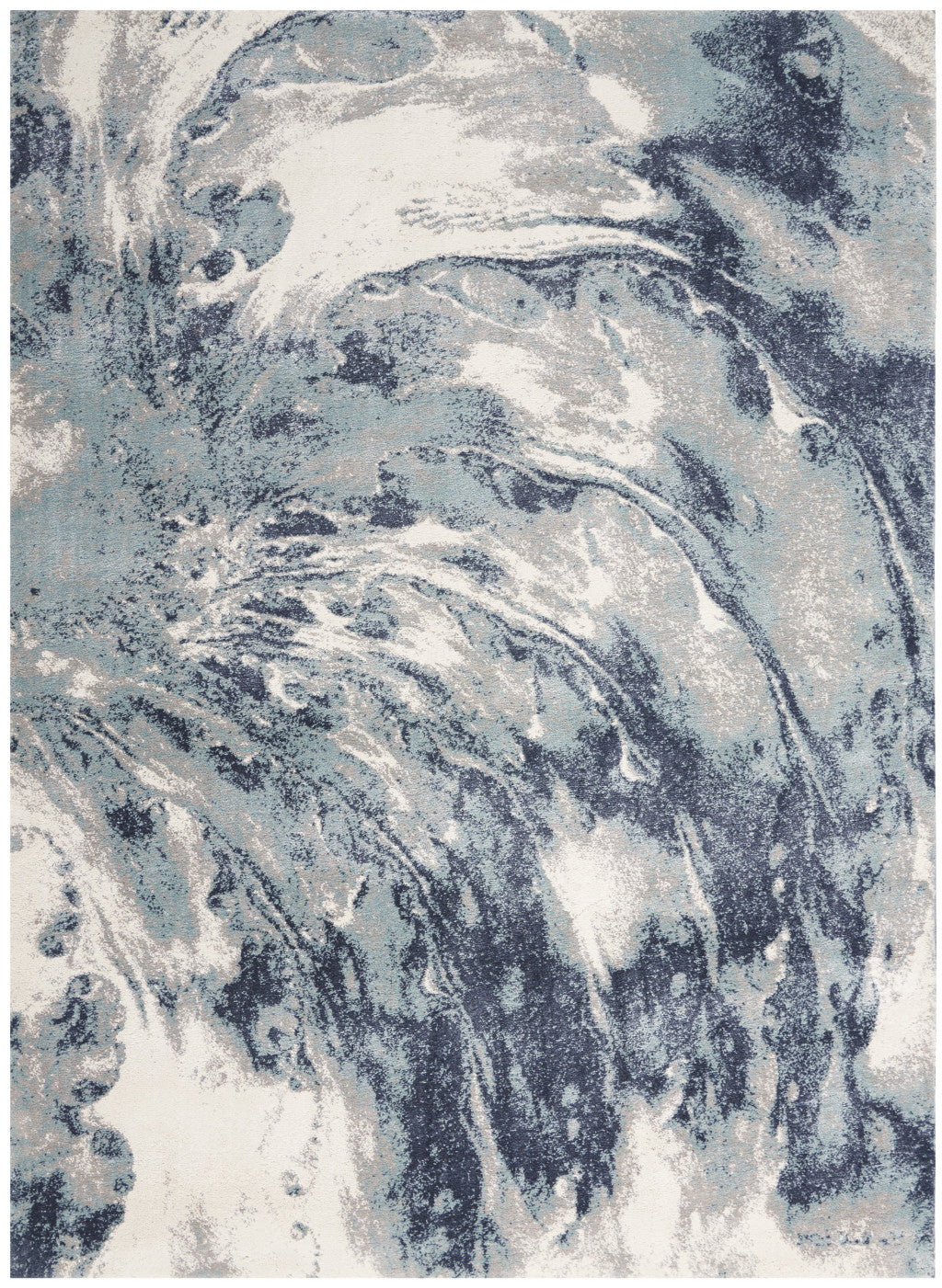 4' X 6' Blue Abstract Power Loom Area Rug