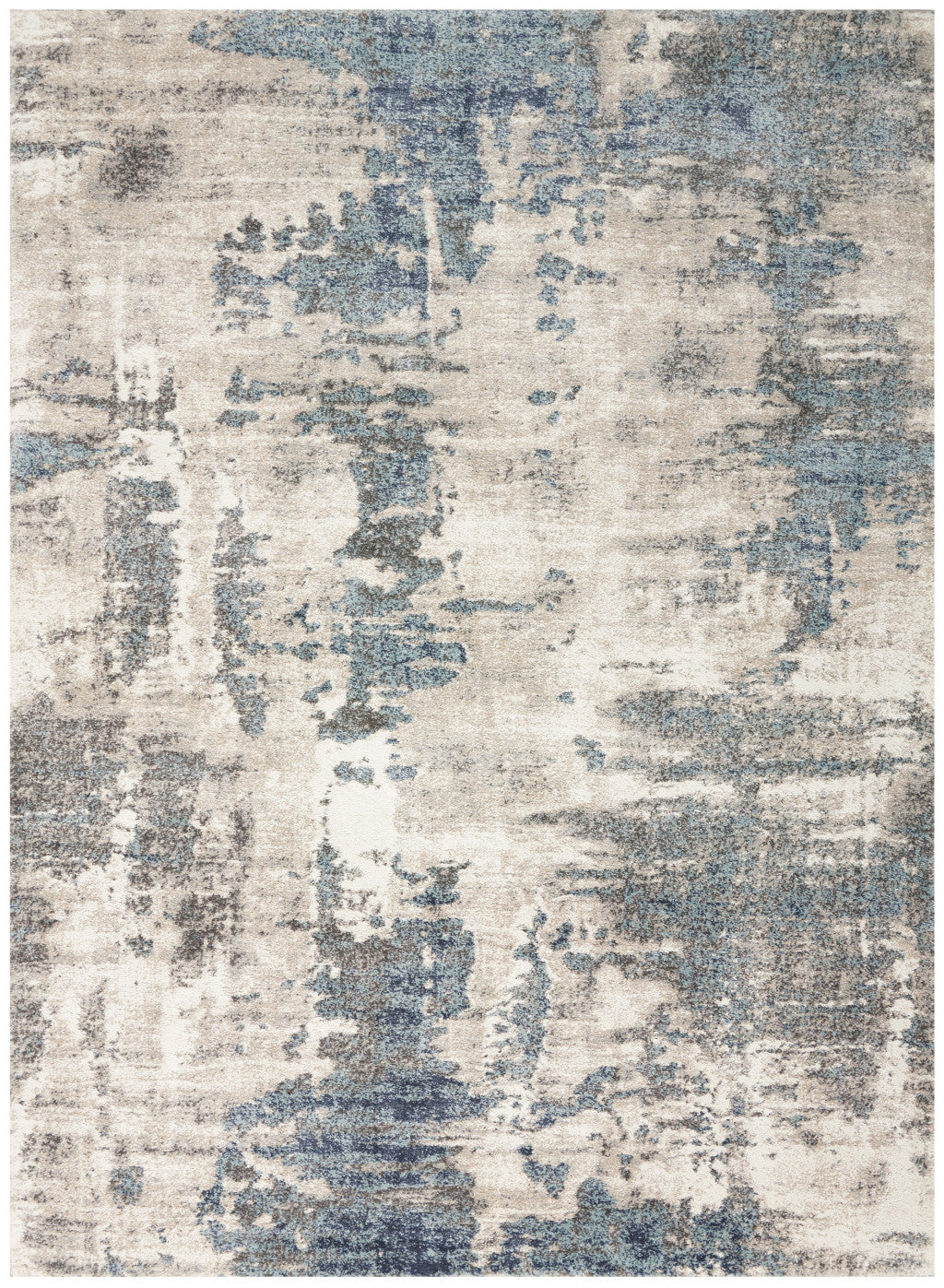 4' X 6' Blue Abstract Power Loom Area Rug