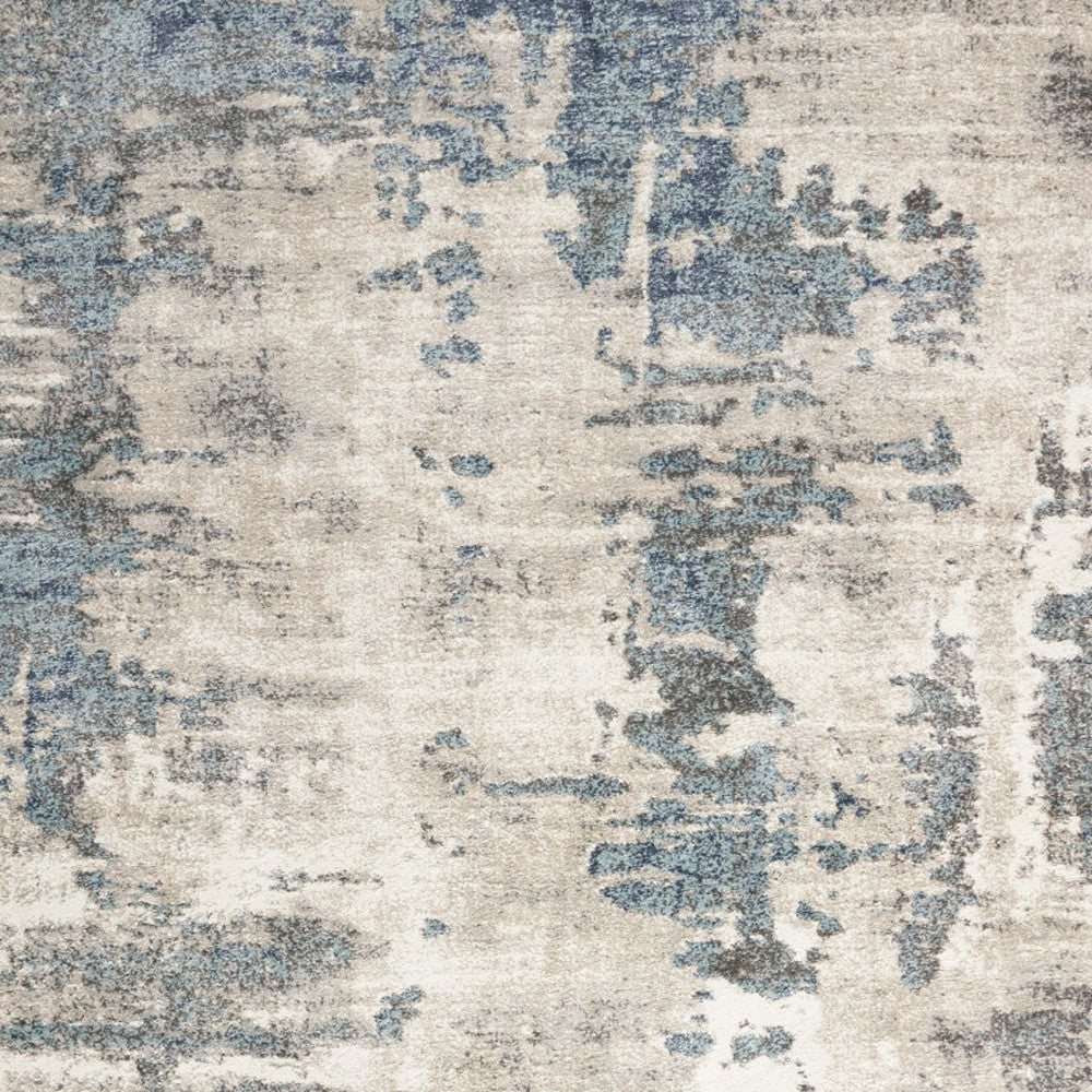 4' X 6' Blue Abstract Power Loom Area Rug