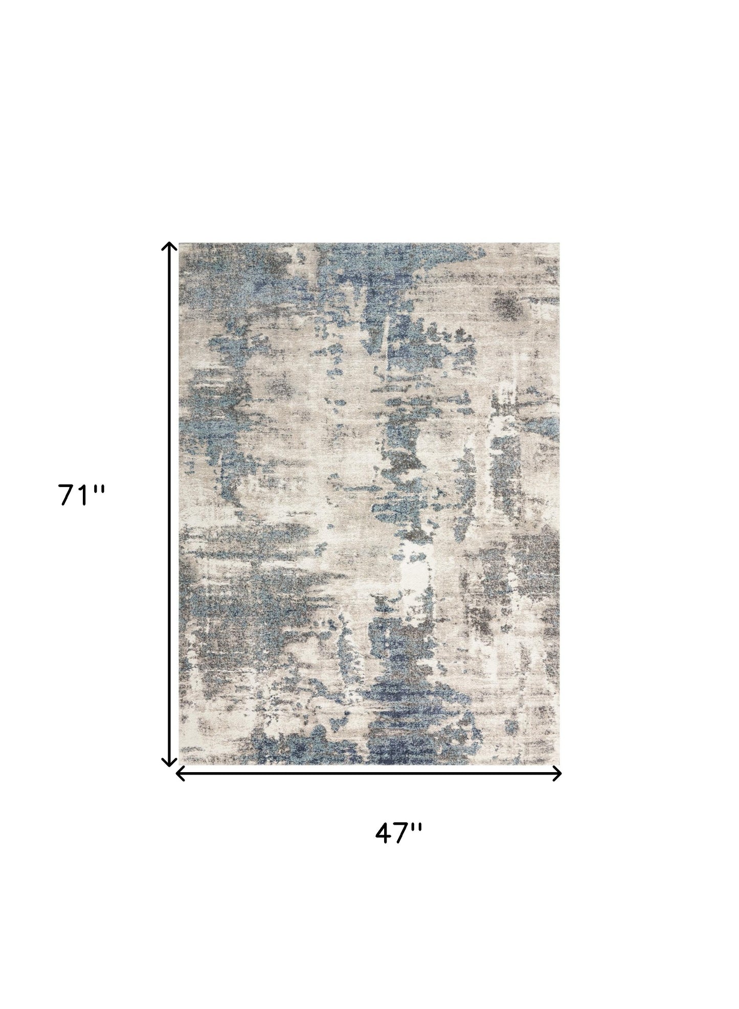 4' X 6' Blue Abstract Power Loom Area Rug
