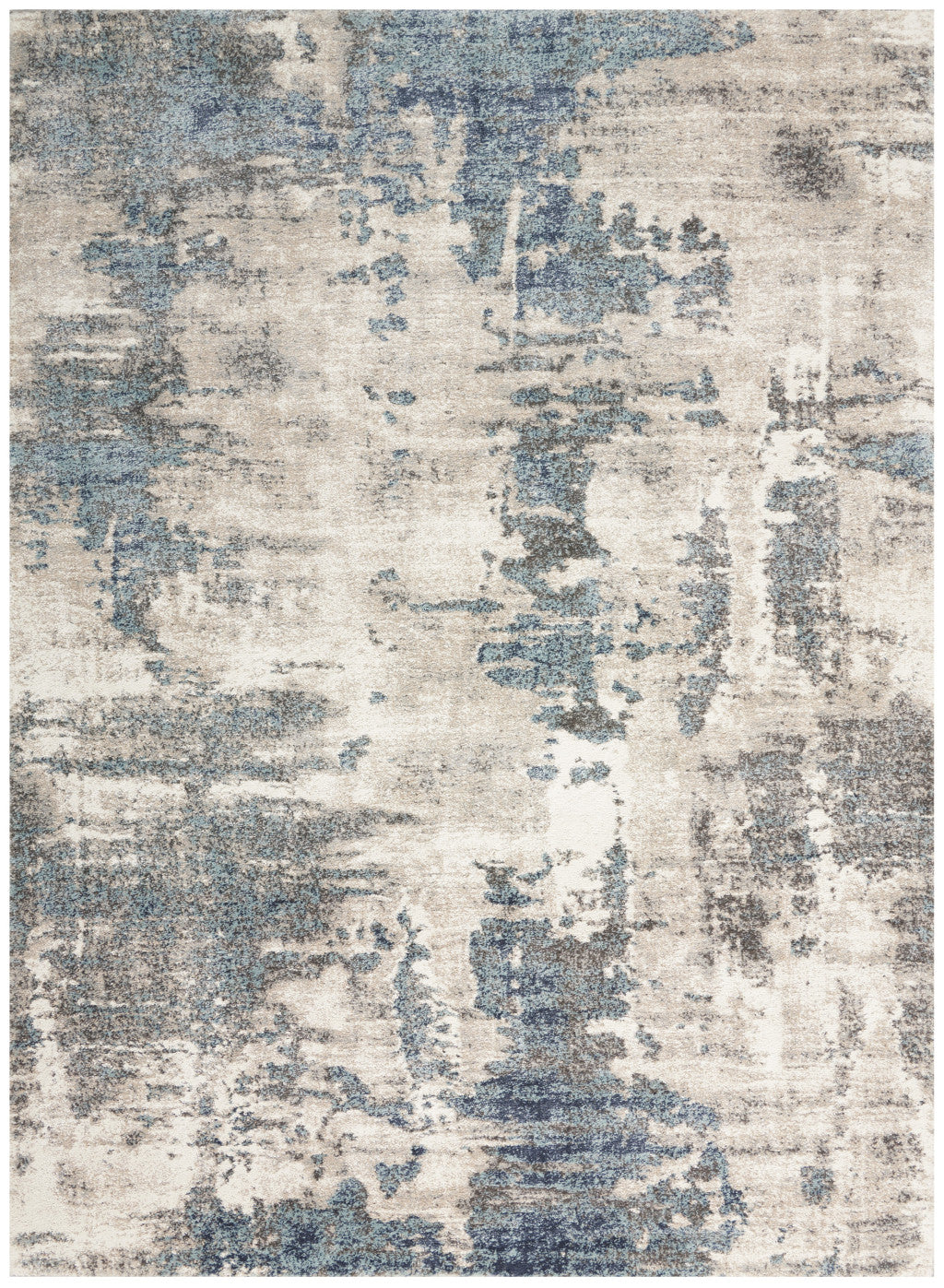 4' X 6' Blue Abstract Power Loom Area Rug