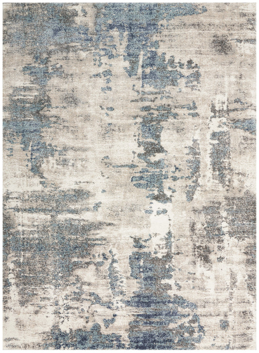 4' X 6' Blue Abstract Power Loom Area Rug