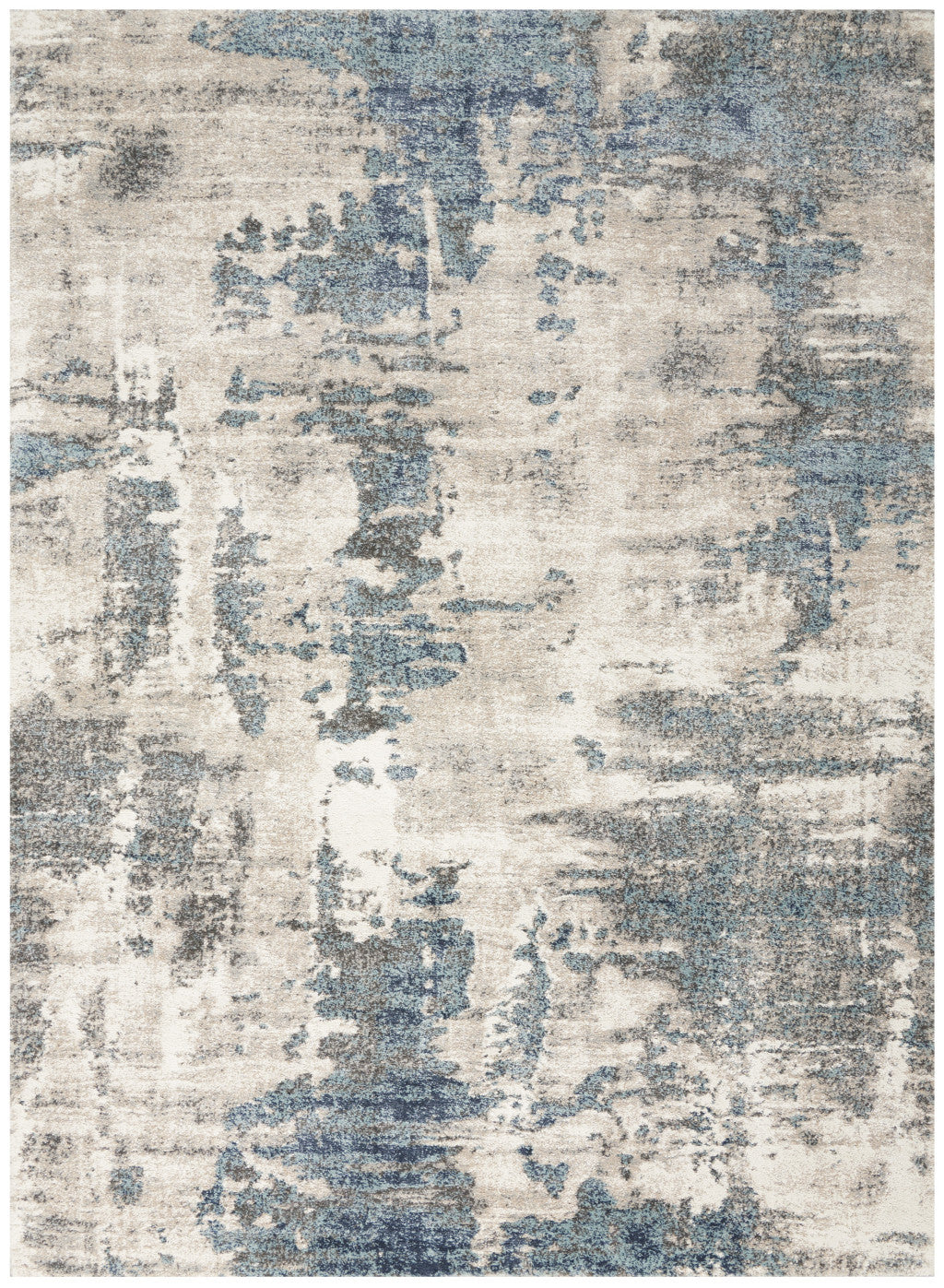 5' X 7' Blue Abstract Power Loom Area Rug