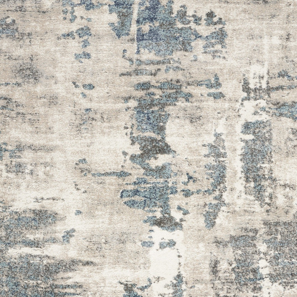 5' X 7' Blue Abstract Power Loom Area Rug