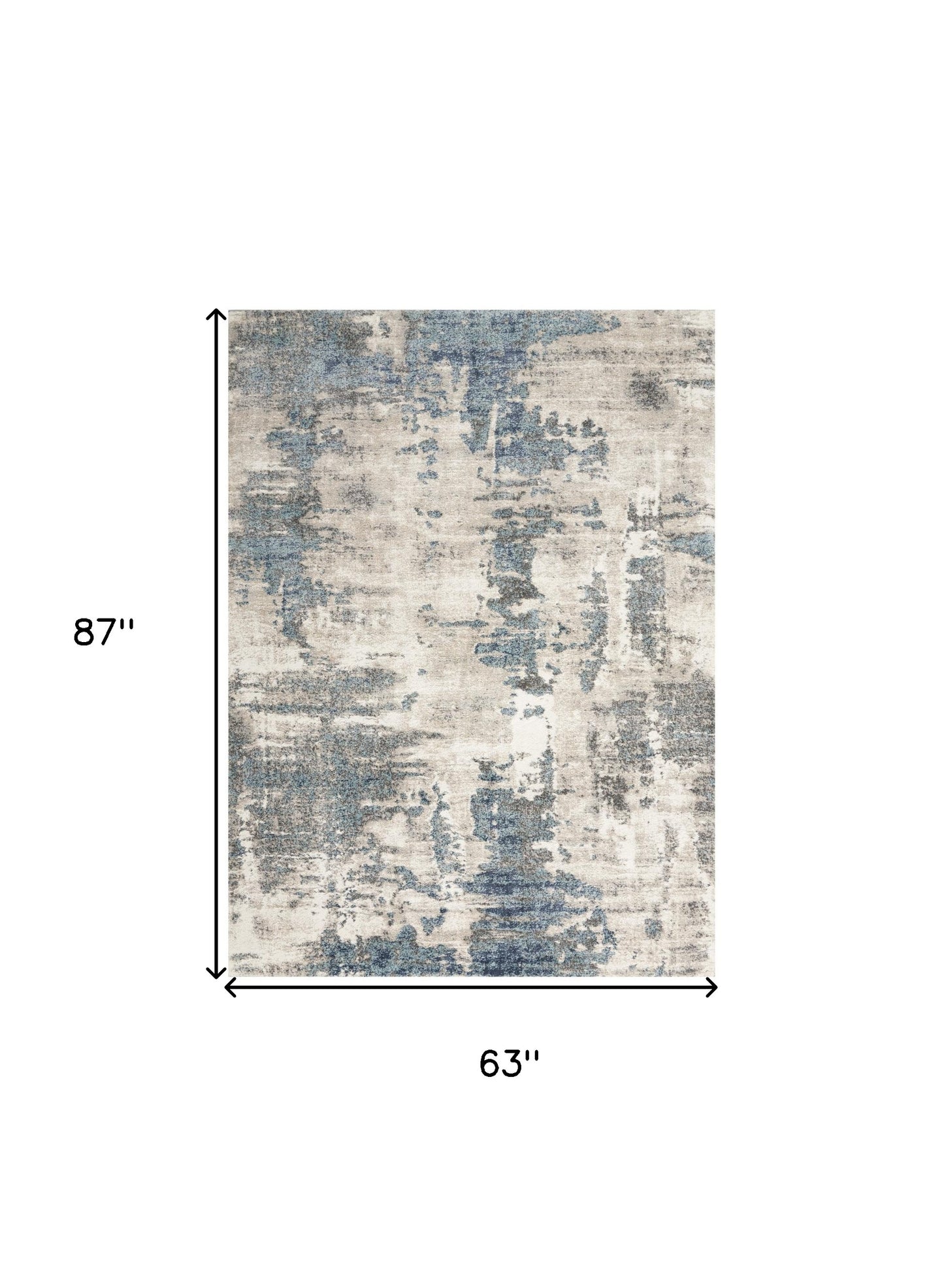 5' X 7' Blue Abstract Power Loom Area Rug