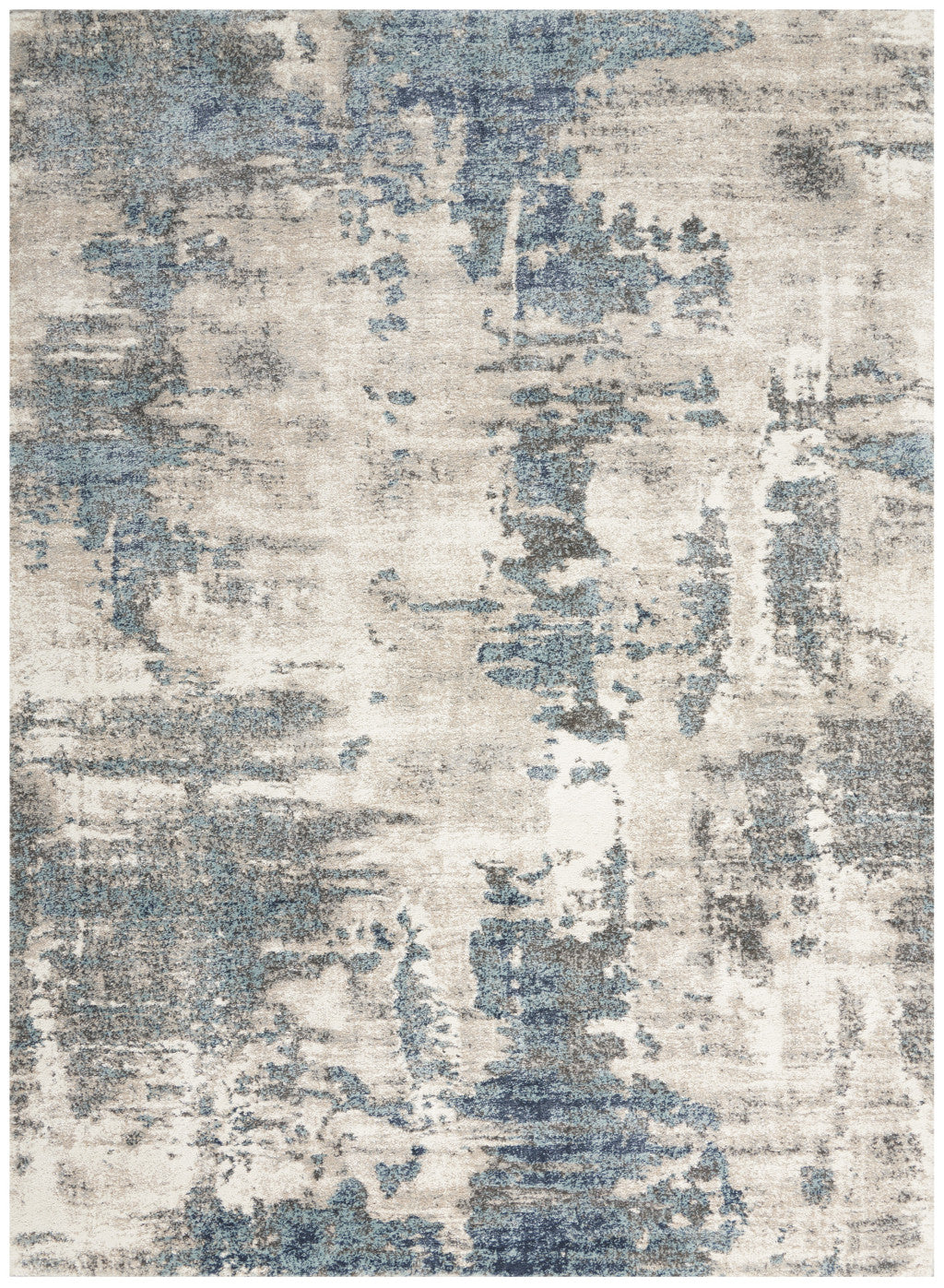 5' X 7' Blue Abstract Power Loom Area Rug