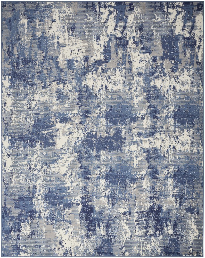4' X 6' Blue Abstract Power Loom Area Rug