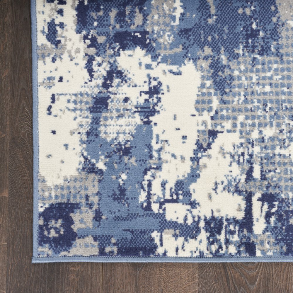 4' X 6' Blue Abstract Power Loom Area Rug
