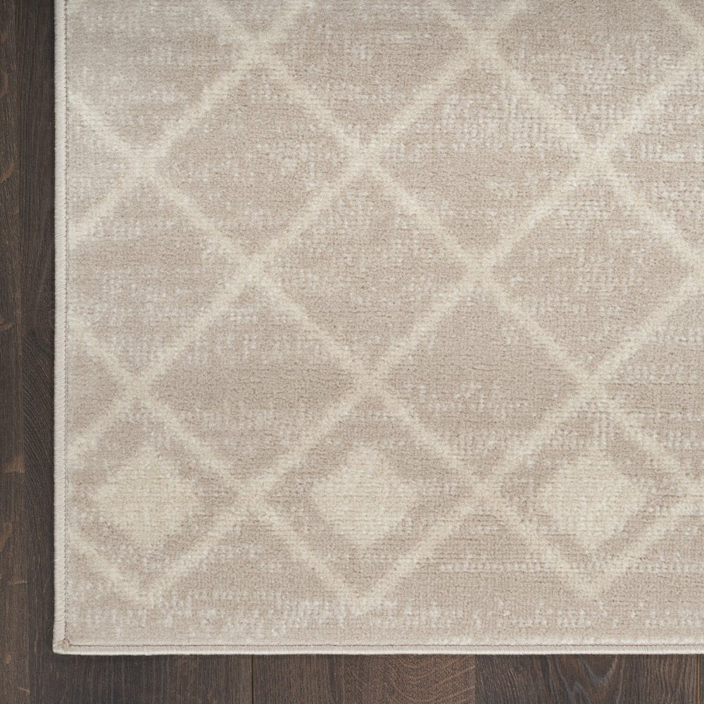 6' X 9' Beige Geometric Power Loom Area Rug