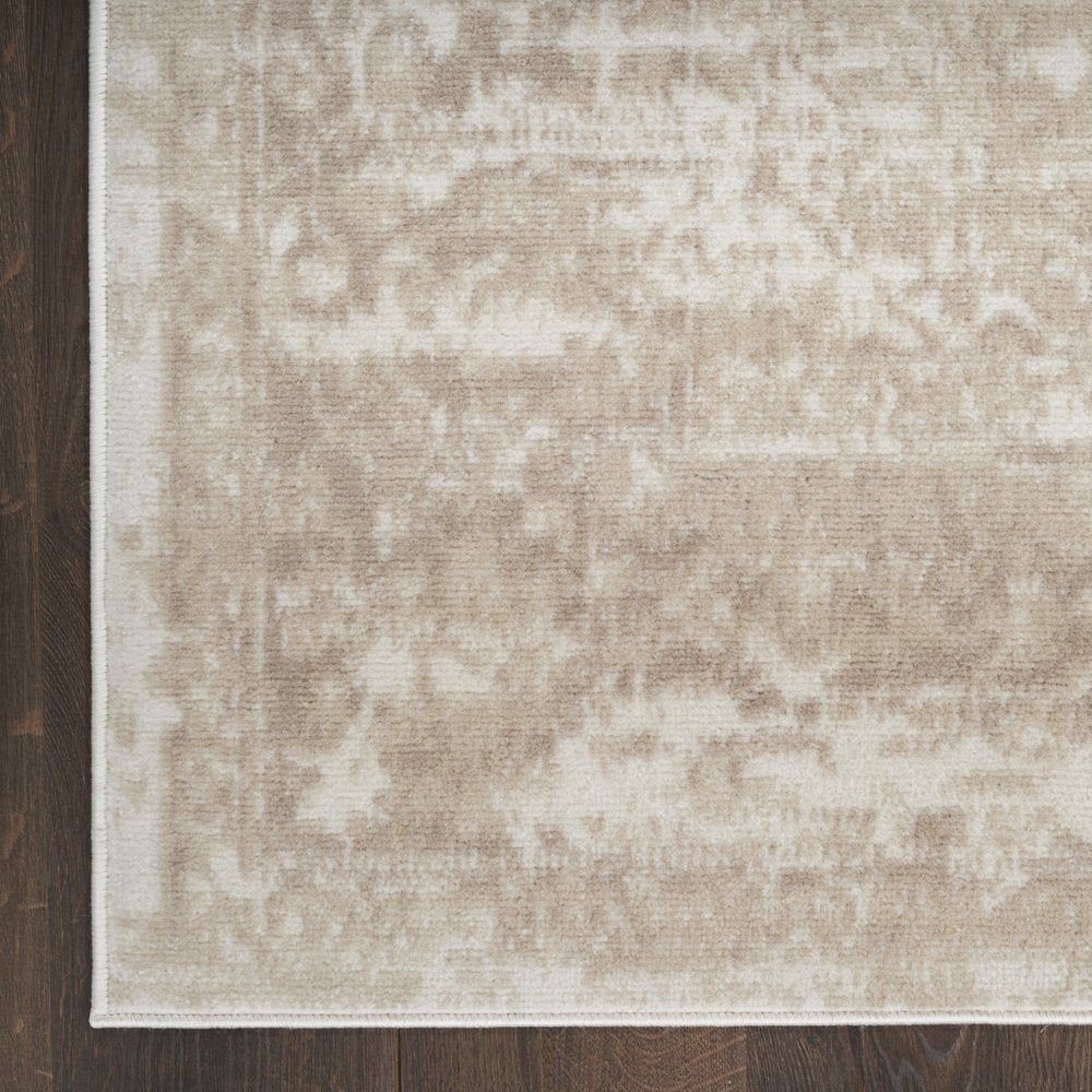 6' X 9' Ivory Floral Power Loom Area Rug