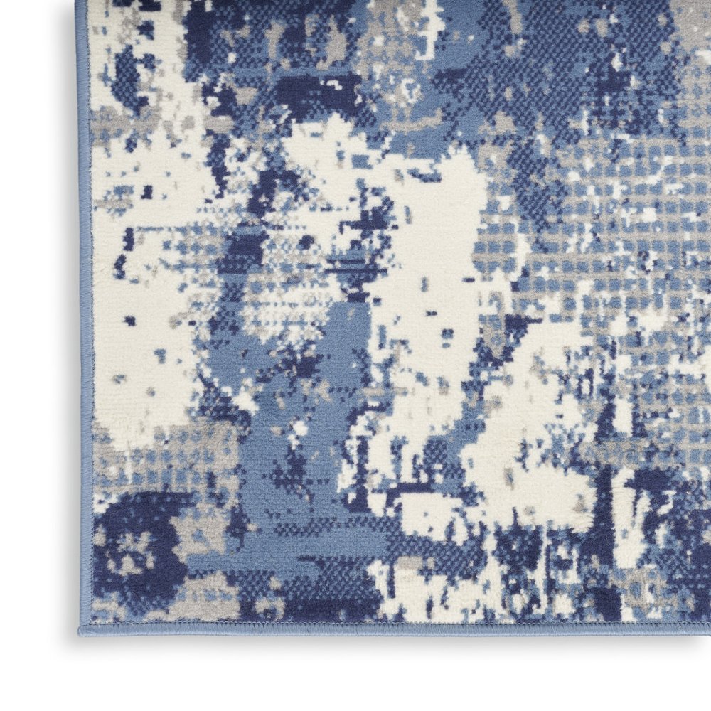6' X 9' Blue Abstract Power Loom Area Rug