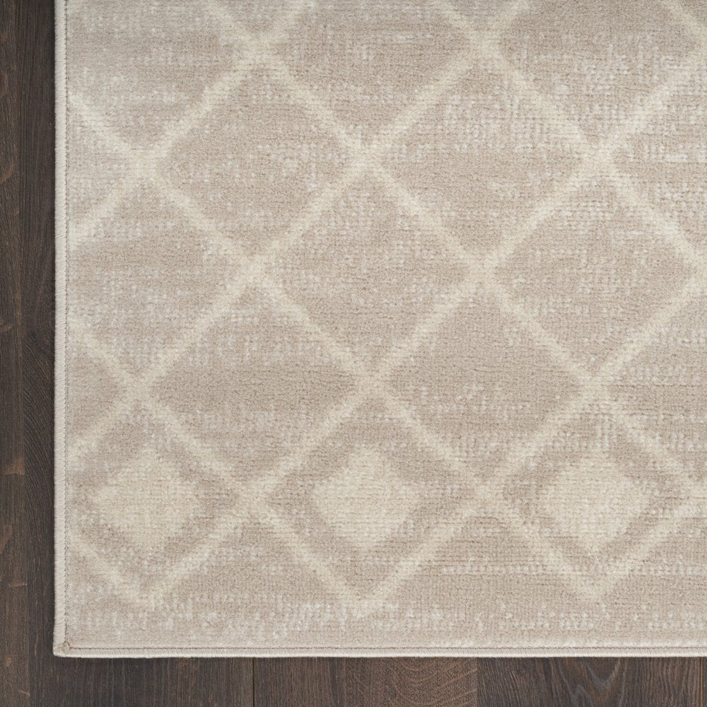 7' X 10' Beige Geometric Power Loom Area Rug