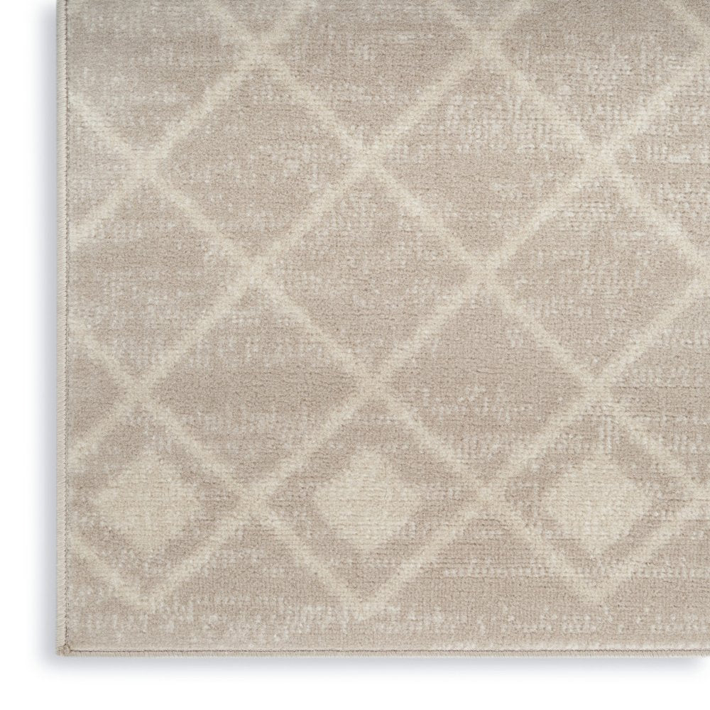 7' X 10' Beige Geometric Power Loom Area Rug