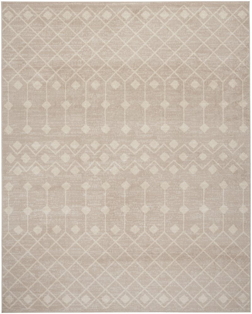 7' X 10' Beige Geometric Power Loom Area Rug