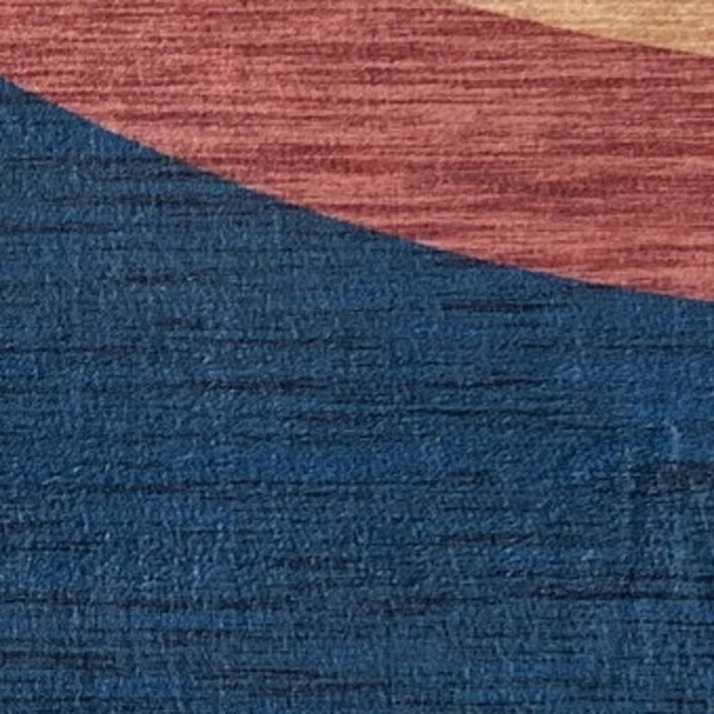 5' X 8' Navy Red and Orange Juvenile Rainbows Youthful Area Rug