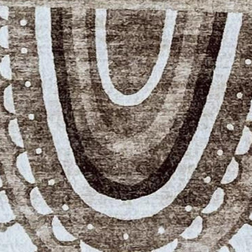 5' X 8' Brown and Beige Juvenile Animals Youthful Area Rug