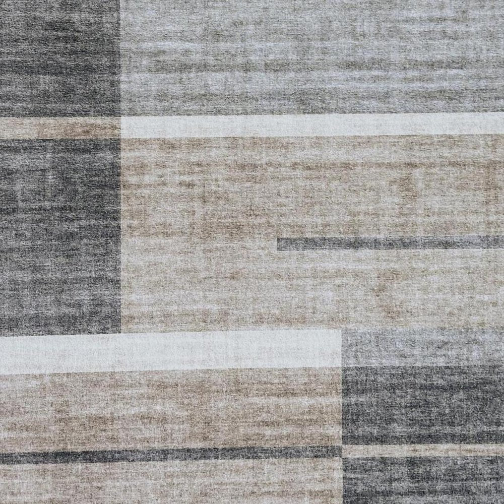4' X 6' Gray and Brown Abstract Area Rug