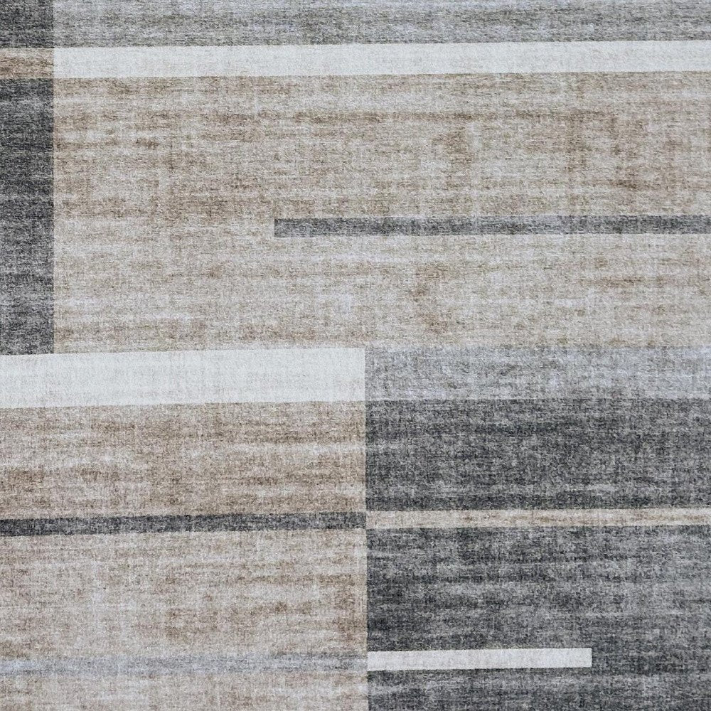 5' X 8' Gray and Brown Abstract Area Rug