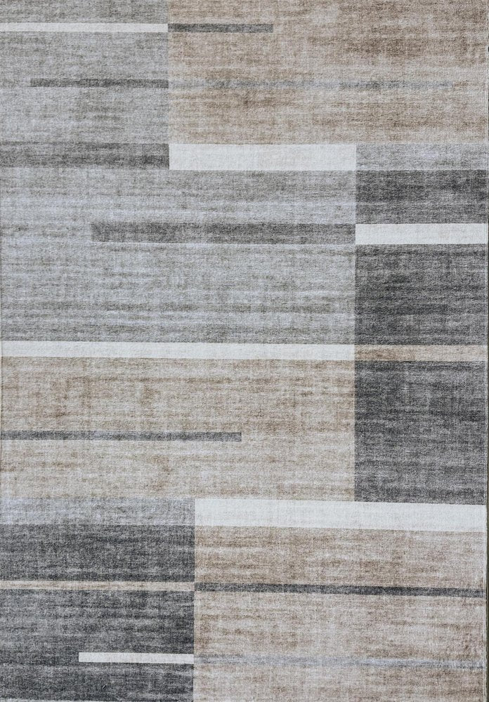 7' X 10' Gray and Brown Abstract Area Rug