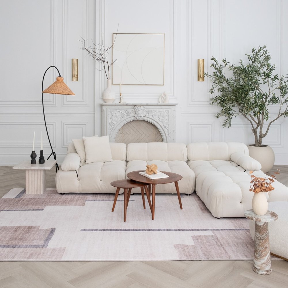 4' X 6' Beige and Brown Abstract Area Rug