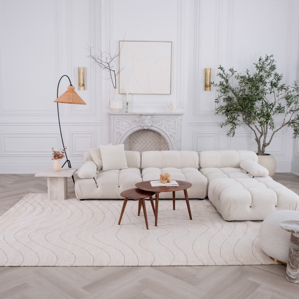 4' X 6' Cream and Beige Abstract Area Rug