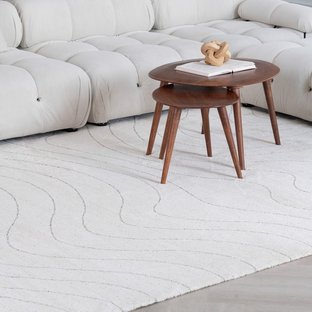 5' X 8' Cream and Beige Abstract Area Rug