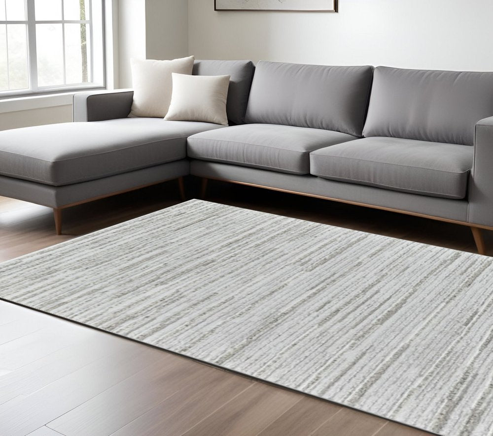 7' X 10' Gray Abstract Area Rug