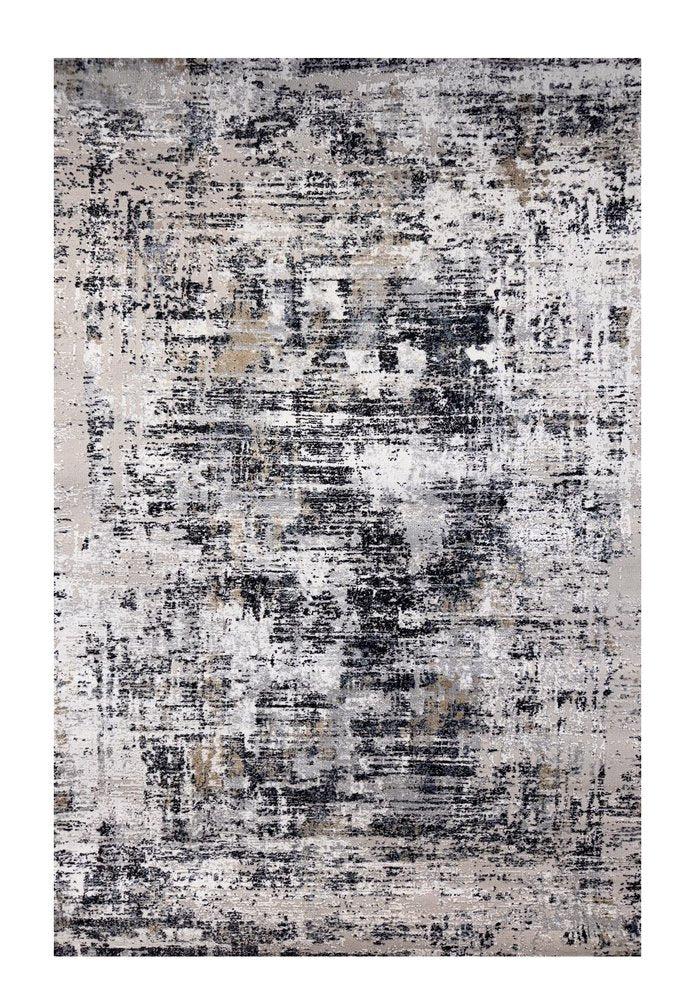 4' X 6' Beige Gray and White Abstract Area Rug